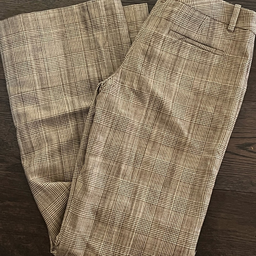The Limited Checkered Tan Pants